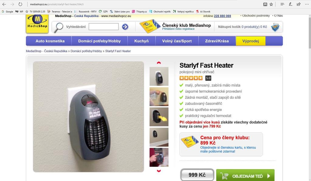 Zdroj: Internetové stránky http://www.mediashopcz.eu/produkt/starlyf-fast-heater/594/3 ze dne 13.