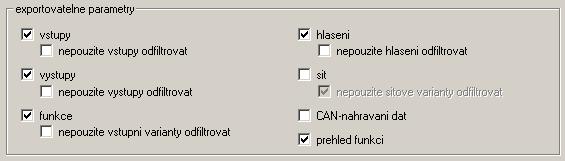 Parametry-dokumentace data export k prekladu funkční data T.A.P.P.S. nabízí možnost vytvořit textová data (*.txt) se seznamem veškerých nastavovacích parametrů programování.