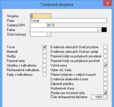 4. Popisné texty - sa používajú na doplnkový popis k jedlám pri tlači na reštauračnej tlačiarni. ako pri Tovare Obr. 2 ); 5. Reštauračné kalkulácie /rozlievané - používajú sa pri kalkulácií 1:1 (napr.