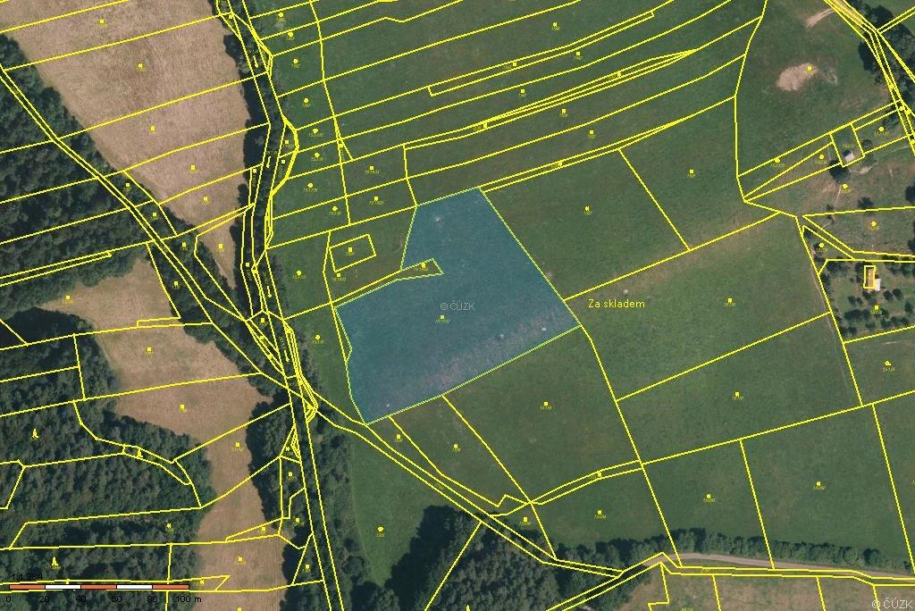 Ortofoto mapa parcely