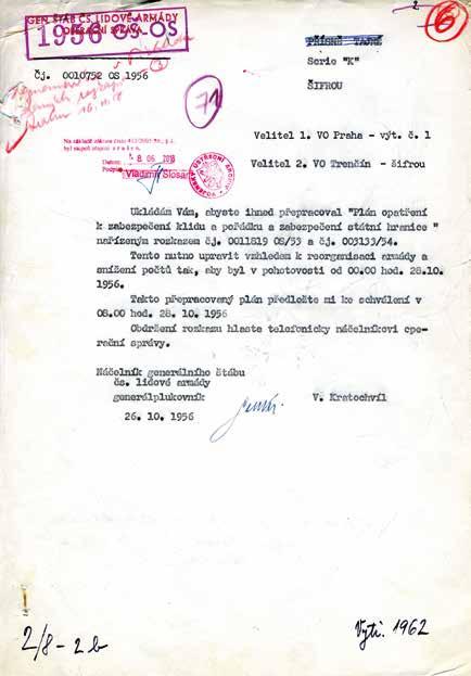 54 5) 1956, 26. října, Praha rozkaz náčelníka Generálního štábu ČSLA z 26. 10.