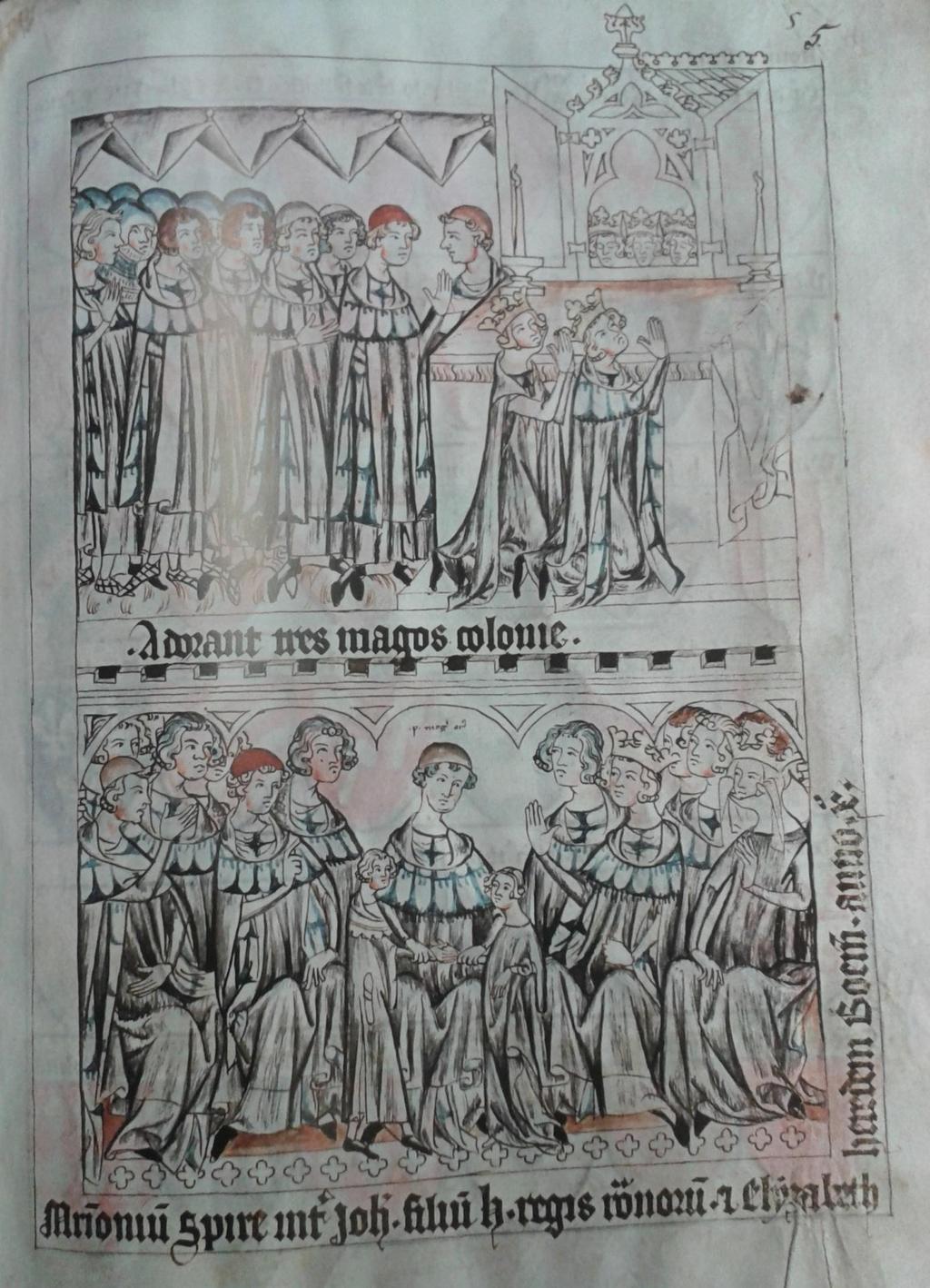 9. Codex Balduini/Balduineum, kol. 1340, uctívání ostatků tří králů-mudrců v Kolíně nad Rýnem 10.