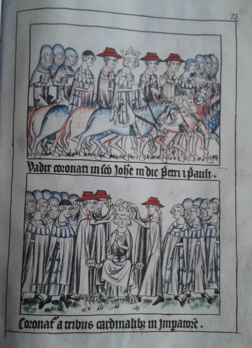 14. Codex Balduini/Balduineum, kol. 1340, cesta Jindřicha VII. na císařskou korunovaci 15.