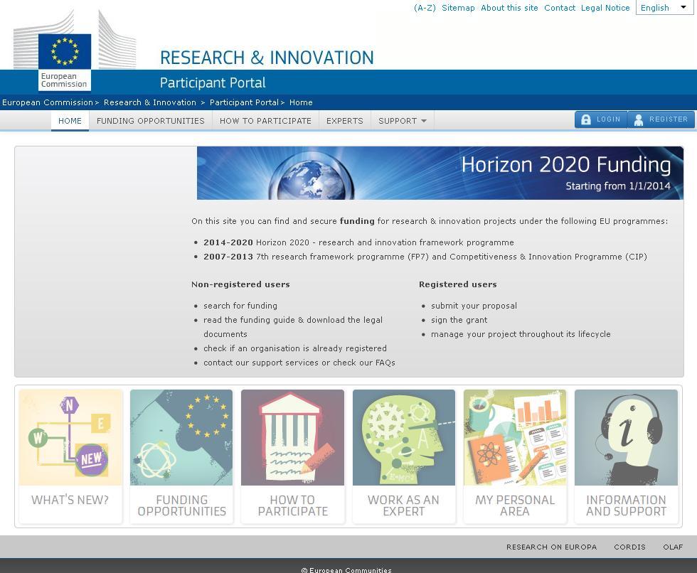 PARTICIPANT PORTAL http://ec.europa.