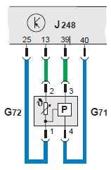 2.1 Čidlo tlaku nasávaného vzduchu G71 a snímač teploty nasávaného vzduchu G72 Čidlo tlaku a snímač teploty nasávaného vzduchu jsou zakomponovány do jednoho celku.