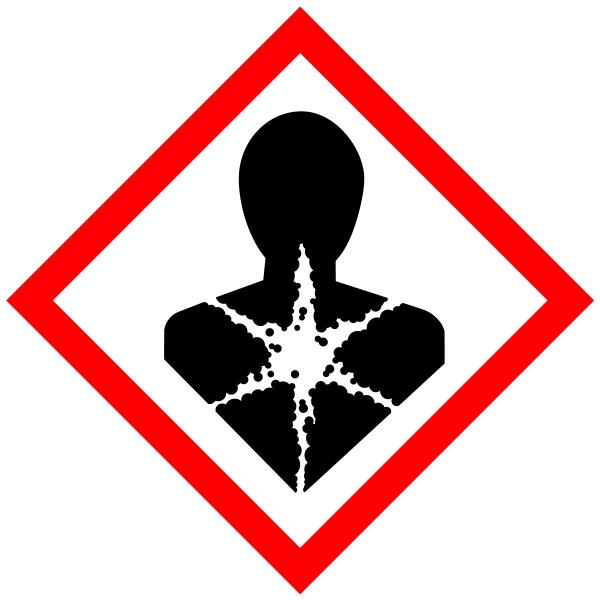 Upozornění na nebezpečí pro životní prostředí: H411 Toxický pro vodní organismy, s dlouhodobými účinky.
