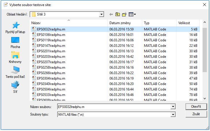 7 Ukázka výstupu z programu MATLAB pro B/F sweep Odpovídá-li řešená síť předpokladům uvedeným v (Kap. 2.2) a vstupní data splňují požadavky uvedené v (Kap 2.