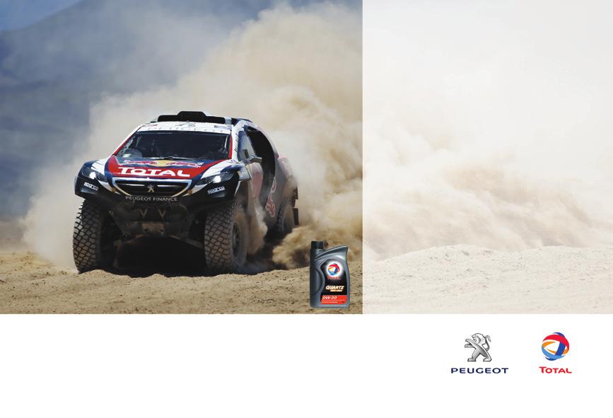 PEUGEOT & TOTAL PARTNERSTVÍ VE SLUŽBÁCH VÝKONU! Rok 2015 znamená pro značku PEUGEOT návrat do závodů Rally-Raid, jedné z nejtěžších disciplín automobilového sportu na světě.