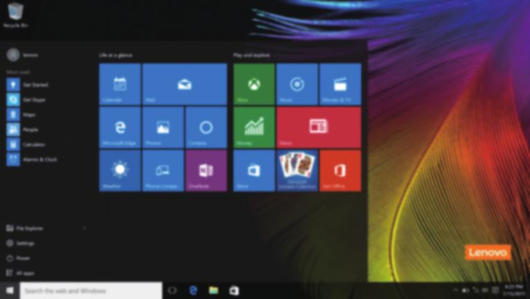 Kapitola 2. Zahájení používání systému Windows 10 Poznámka: Windows 10 má aktualizovanou verzi. Pokud používáte aktualizovanou verzi, mohou se některé operace lišit.