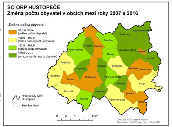 do 15 let (tzv. index stáří v hodnotě 128,0) převažují senioři a při současném demografickém vývoji lze předpokládat zvyšování jejich podílu.