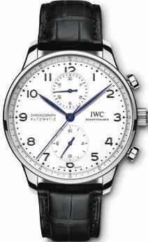 , chronograf, den v týdnu, safírové sklo, datumovka, vodotěsnost 30 m, 42 mm, řemínek krokodýl, 150 800 Kč 3. IWC Tribute to Pallweber Edition 150 Years, LE 500 ks, ruční nátah, ocel, rez.