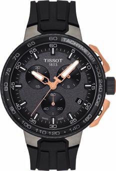 T-Race Cycling, quartz, ocel/pvd, tachymetr, chronograf, safírové sklo, datumovka, vodotěsnost 100 m, 44,5 mm, řemínek