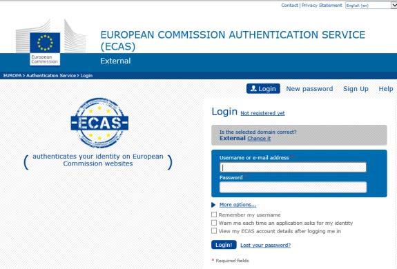 Základní rozdělení rolí Role v organizaci Role v projektu Všichni účastníci v organizaci a projektu musí mít zřízen tzv. ECAS account ECAS - European Commission Authentication Service https://eca