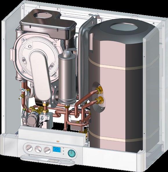 kondenzační kotle s integrovaným zásobníkem TV SESTAVA KOTLE 1 - Kondenzační komora 2 - Ventilátor 1 4 3 - Teplotní sonda topení 4 - Expanzní nádoba topení 5 - Tlakový spínač 11 6 - Energeticky