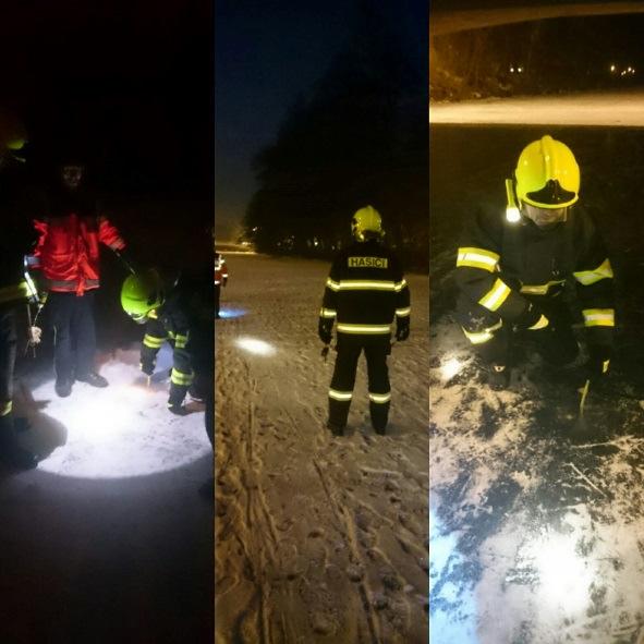 B Plánované akce, Leden - na základě požadavku MO Pardubice I bylo provedeno měření tloušťky ledu na