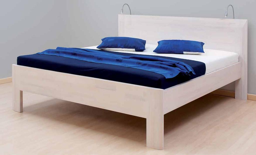 jednolůžka a dvoulůžka ELLA family moderní design Přírodní masivní dřevo 180x200, rovné rohy buk jádrový bělený