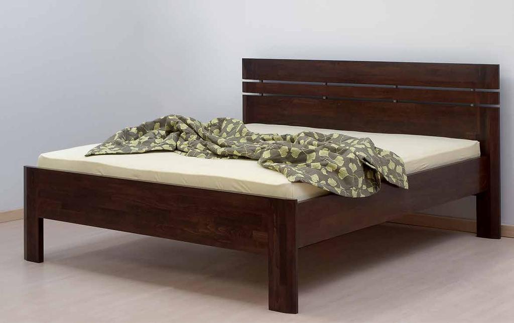 jednolůžka a dvoulůžka ELLA lux sebevědomá elegance Přírodní masivní dřevo 180x200, rovné rohy buk tmavý