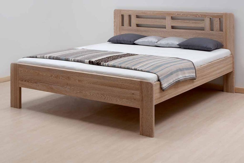 jednolůžka a dvoulůžka ELLA moon oblá autentičnost bělené patiny Přírodní masivní dřevo 180x200, dub průběžný lak bělená patina IMITACE DREVA ˇ