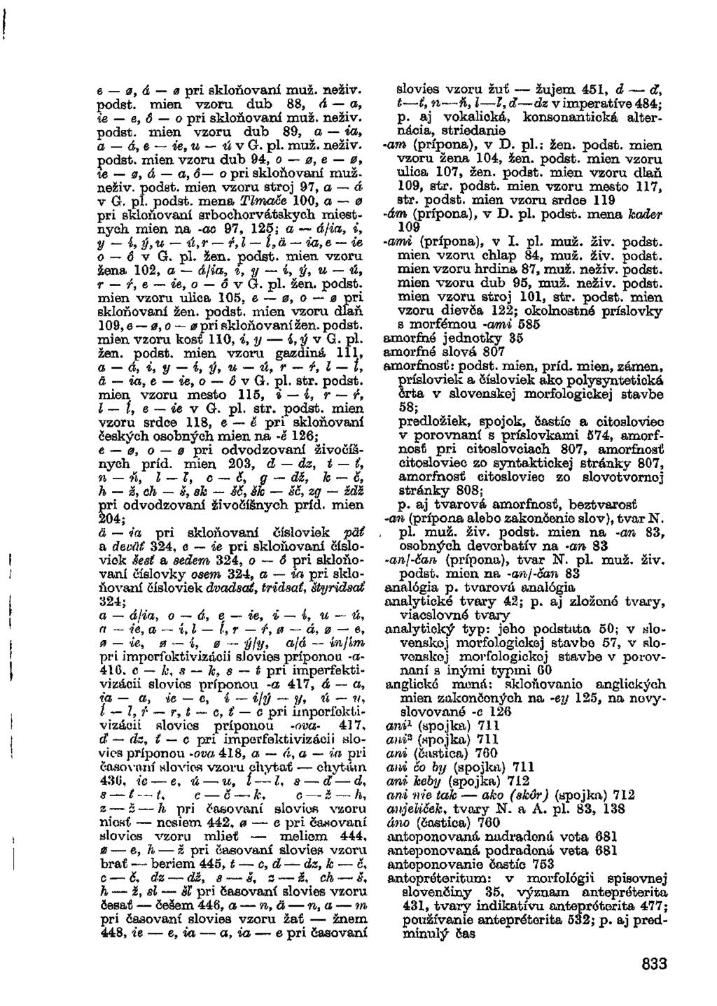 e 0, á 0 pri skloňovaní muž. neživ podst. mien vzoru dub 88, á a. ie e, ô o pri skloňovaní muž. neživ, podst. mien vzoru dub 89, a ia. a á, e ie, u ú v G. pi. muž. neživ, podst. mien vzoru dub 94, o 0, e 0 ie 0, á a, ô o pri skloňovaní muž neživ, podst.
