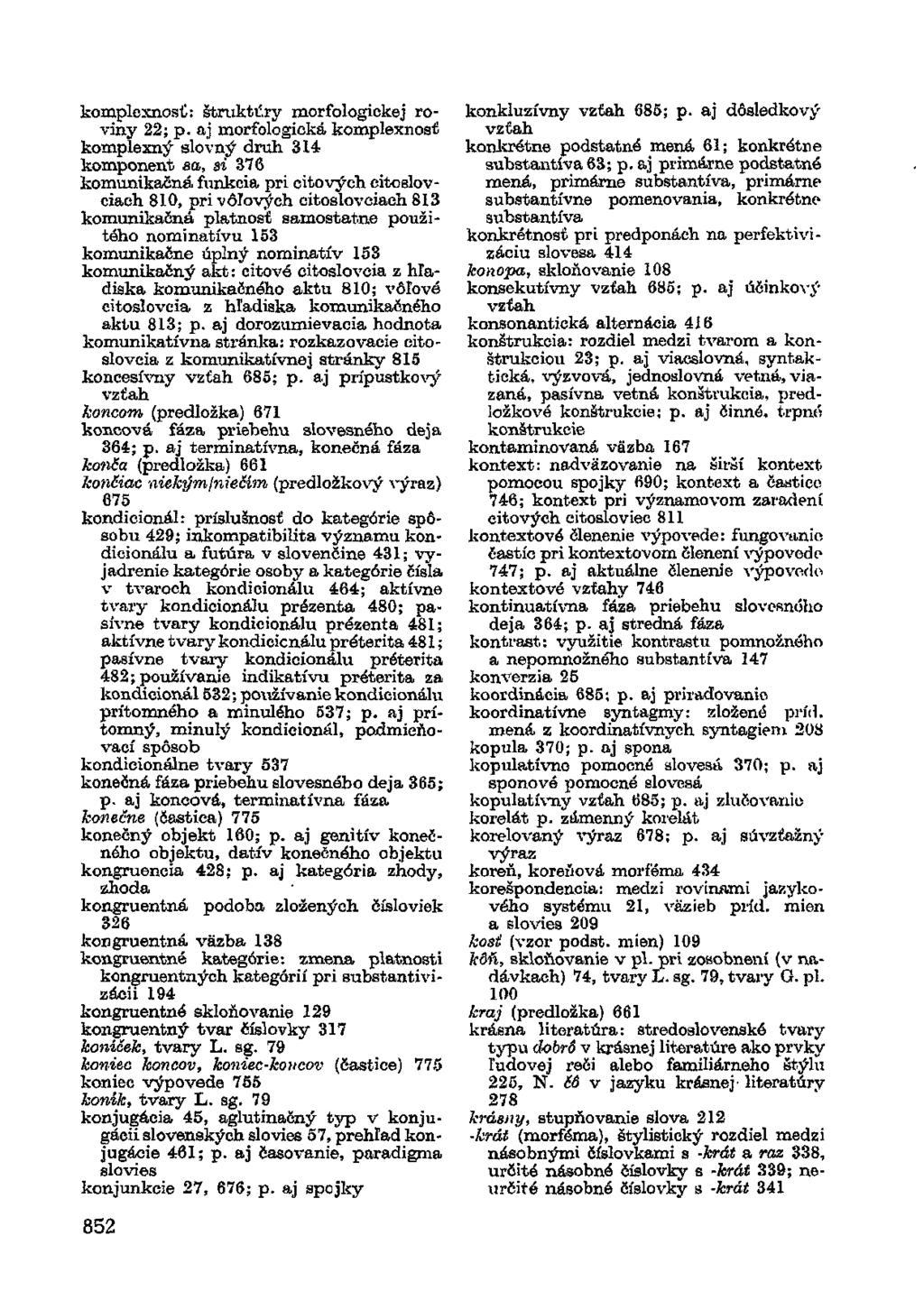 komplexnosť: štruktúry morfologickej roviny 22; p.
