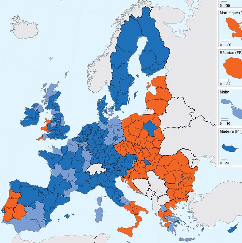 Kategorie regionů v období