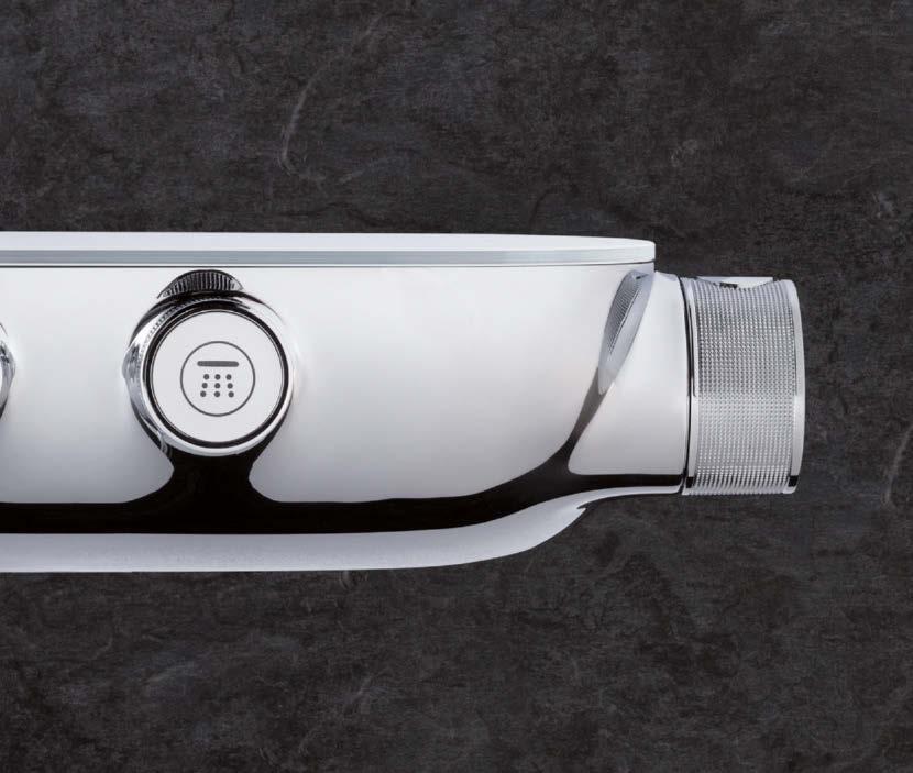 Nástěnný sprchový systém GROHE SmartControl představuje kombinaci intuitivního ovládání a nekompromisního požitku ze sprchování. Navíc musíme neskromně říci, že vypadá skvěle.