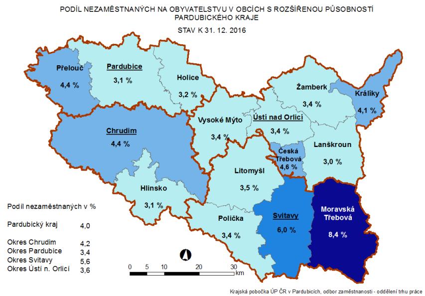 3.1.1.3 Zaměstnanost a trh práce Území SO ORP Moravská Třebová se rozkládá na území bývalého okresu Svitavy, který v minulosti patřil mezi regiony se soustředěnou podporou státu.