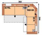 podhlavníkem (Polohování područky je možné pouze u područek typu C a D, není možné u křesla) KSL 3APEL = 3-sedák s funkcí trapézového příčného lůžka, područka a podhlavník vlevo; PERRR = Trapézový