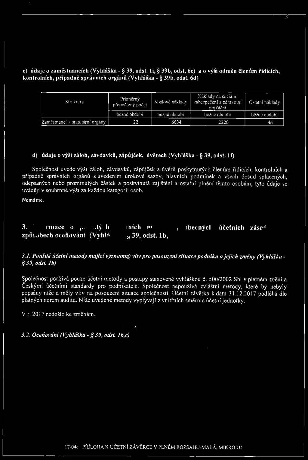 splacenych, odepsanfch nebo prominut'-ich d6stek a pos$rtnut zajiltlni a ostatni pln6nf temto osob6m; tyto ridaje se uvsddji v souhrnn6 vyli za kazdou kategorii osob. Nem6me. 3.