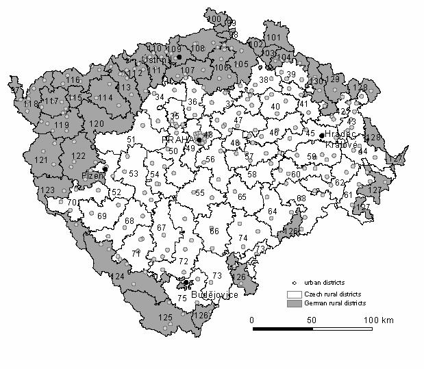 Příklad Čechy 1907: 75 českých volebních obvodů 55 německých volebních obvodů Němci tvořili zhruba 36 %