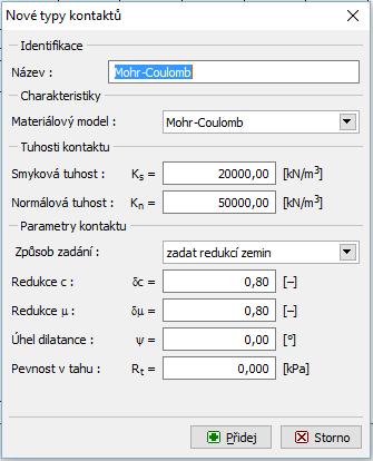 3 viz http://www.fine.cz/inzenyrske-manualy/). Orientační hodnoty tuhostí K a K kn m jsou uvedeny v nápovědě k programu (více viz F1).