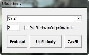 Lze také filtrovat ukládané body zadáním minimálního počtu bodů, z nichž vznikl výsledný průměr, filtr se použije zaškrtnutím.