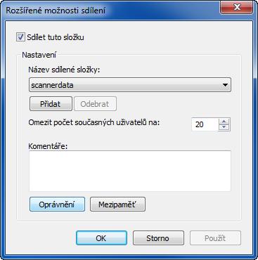 Odesílání > Příprava pro odeslání dokumentu do počítače Konfigurace