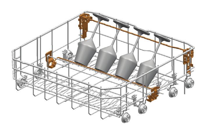 Lower Basket Glass Holder (závisí na modelu) Lower Basket Glass Holder se nachází ve spodní části vaší myčky a umožňuje