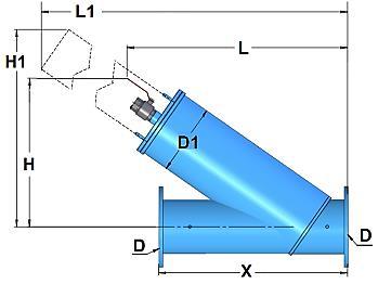 Manuální sítové in-line filtry - SÉRIE F200 ØD (in) ØD1 (in) X L L 1 H H1 Hmotnost (kg) Hlasitosti LxWxH (m)