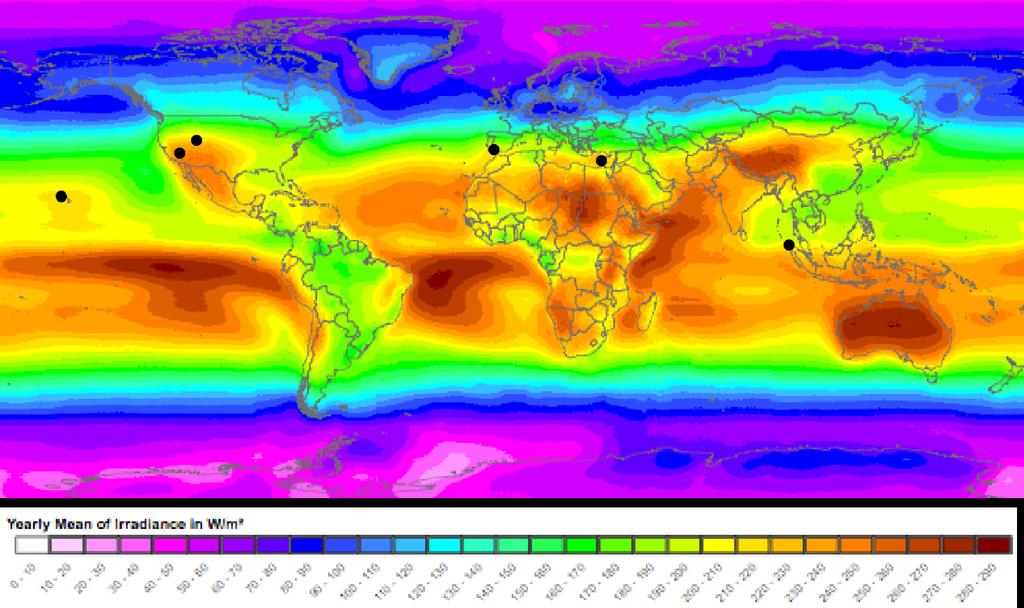 Ozářenost zemského povrchu SoDa