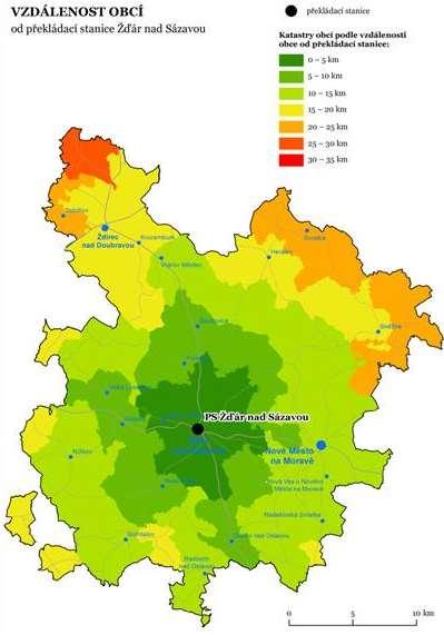 3.4.8 Žďár nad Sázavou pásmo vzdálenosti od PS počet obcí produkce SKO a OO celkem pouze obce % množství do dané vzdálenosti 0-5 km 6 5 561 4 582 36,3% 5-10 km 15 2 031 1 715 13,3% 10-15 km 26 4 742