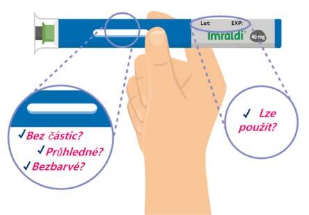 3. Zkontrolujte léčivý přípravek a dobu použitelnosti Vždy dbejte na to, aby léčivý přípravek byl čirý, neobsahoval částice a neměl prošlou dobu