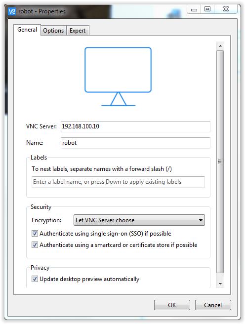 Pakliže víte IP adresu robota je nutné se k němu připojit prostřednictvím programu Putty nebo jiného podobného programu, abychom zapnuli službu pro vzdálenou plochu.