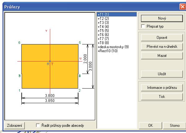3,8 x 3 m Patní prez 9,5 x 3,8 m Nad trámem stny šíky 3,8 m