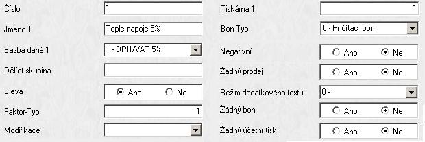 Číslo - nastavíte pořadové číslo dané skupiny, pod kterým bude vedena v systému, každá skupina má vlastní, jedinečné číslo Jméno 1 5 - zde zadáte jméno 1 5 dané skupiny, každý název bude použit pro