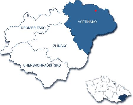 Tři ze čtyř areálů Valašského Obr. 2.1 Lokalizace Rožnova p. R. [upraveno 18] muzea v přírodě v Rožnově pod Radhoštěm se rozkládají na východním okraji města podél levého břehu řeky Rožnovská Bečva.