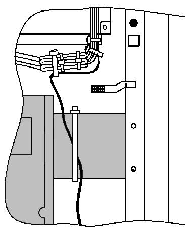 5 Podle obrázku dole zajistěte uzemňovací vodič k rozváděcí skříňce pomocí šroubu M4x. Polohu pro zašroubování uvidíte na detailu B.