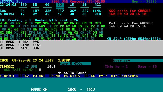 Obr. 25 - Vysílání QTC Při vysílání QTC lze použít některé speciální příkazy. Příkaz QTC EXTRA SPACE (výchozí hodnota TRUE) způsobí, že mezi jednotlivými částmi QTC jsou vysílány o dvojnásobné délce.