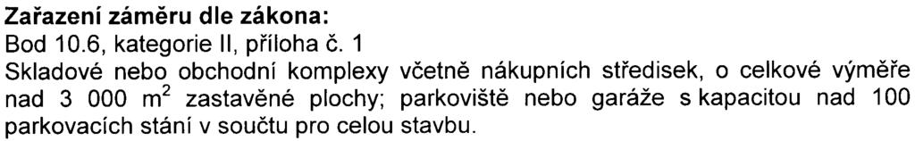 , o posuzování vlivù na životní prostøedí a o zmìnì nìkterých souvisejících zákonù (zákon o posuzování vlivù na životní prostøedí), v platném znìní (dále jen zákon) Ide~tifikaèní údaje: Název: