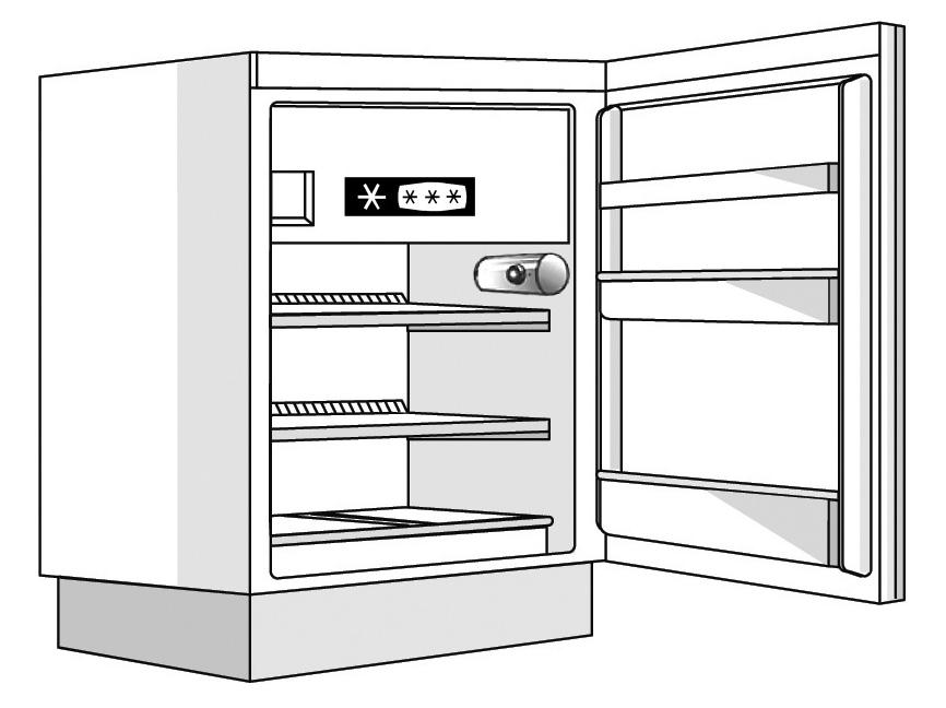 JAK POUŽÍVAT CHLADICÍ ODDÍL Tento spotřebič je automatická chladnička nebo chladnička s oddílem s nízkou teplotou se hvězdičkami. Odmrazování chladicího oddílu je zcela automatické.