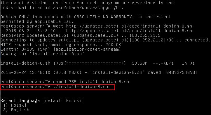 operační systém Debian verze 8.0:./install-debian-8.