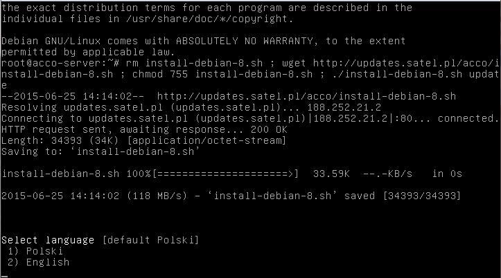 sh ;./install-debian-7.sh update a stiskněte ENTER. 3.