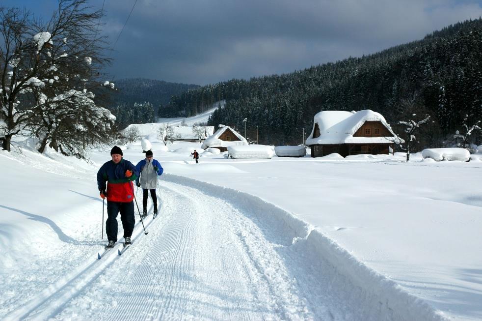 Pěší turistika a běžky Hustá síť