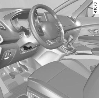 VOLANT/POSILŇOVAČ RIADENIA 1 Nastavovanie výšky a hĺbky volantu Sklopte páku 1 a nastavte volant do požadovanej polohy. Potom páčku úplne zdvihnite za bod odporu a tým volant zablokujte.
